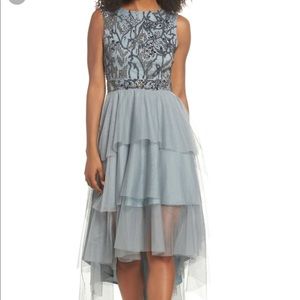 Grey sequin tiered dress